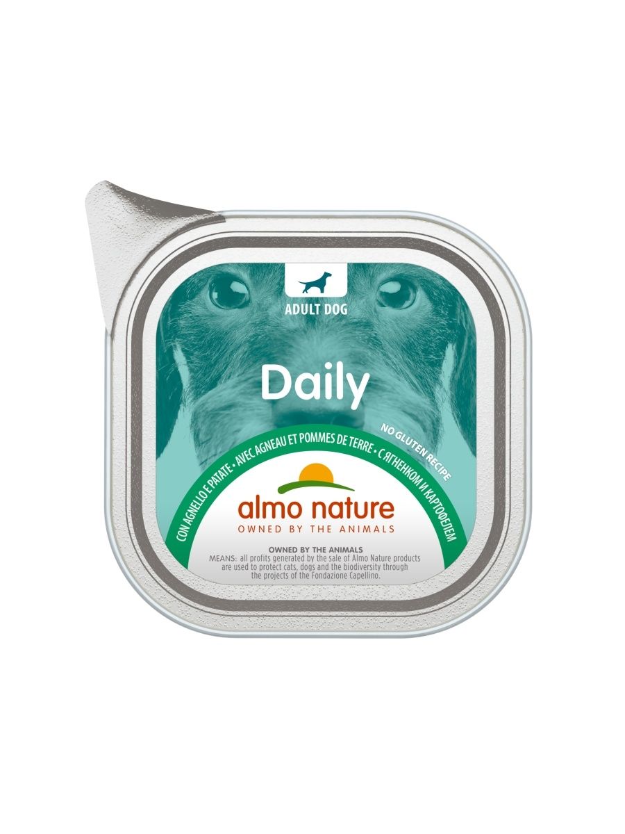 фото Влажный корм для собак almo nature daily menu, ягненок, картофель, 32шт, 100г