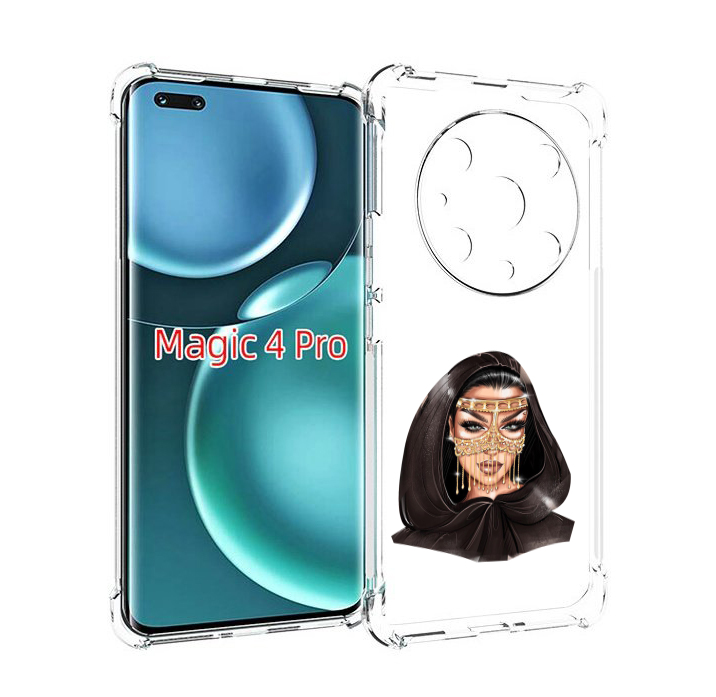

Чехол MyPads девушка-в-золотой-маске для Honor Magic4 Pro, Прозрачный, Tocco