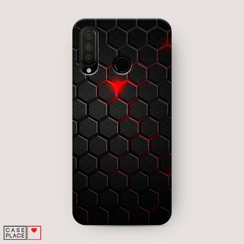 фото Чехол awog "фон соты красные" для honor 20s