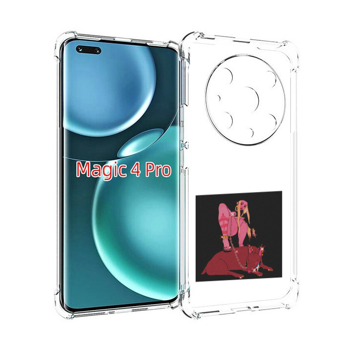 

Чехол MyPads девушка с собакой на цепи нарисованная женский для Honor Magic4 Pro, Прозрачный, Tocco