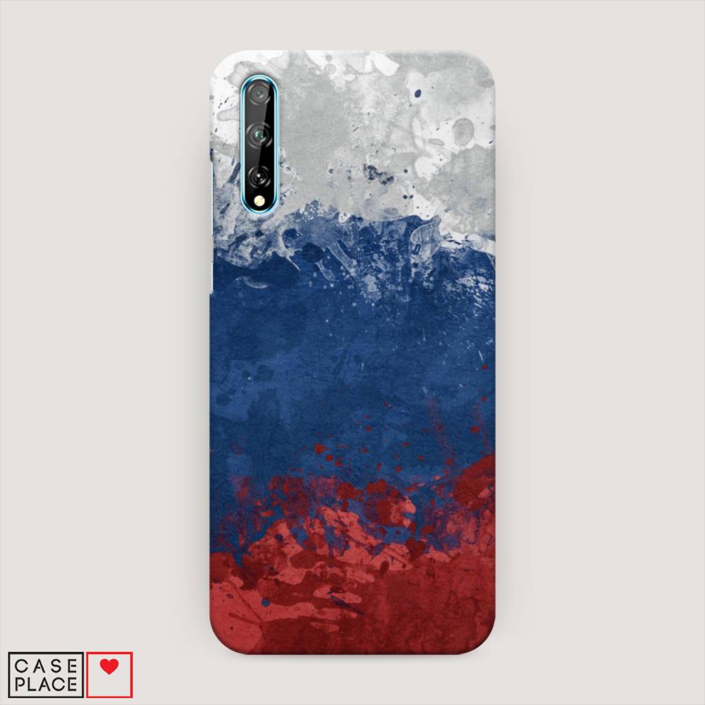 фото Чехол awog "флаг россии неровный" для huawei y8p