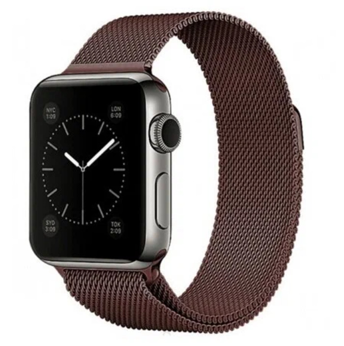 

Ремешок миланcкий из нержавеющей стали для Apple Watch 38/40мм (28), коричневый,
