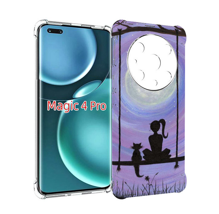 

Чехол MyPads девушка с котом на качеле женский для Honor Magic4 Pro, Прозрачный, Tocco
