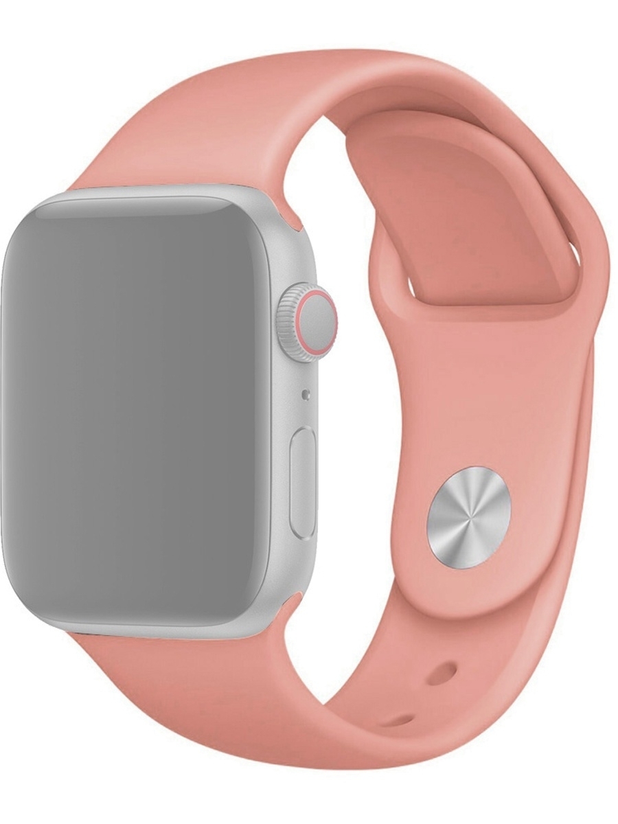 

Ремешок силиконовый для Apple Watch 38/40мм (62), грейпфрутовый, на кнопке