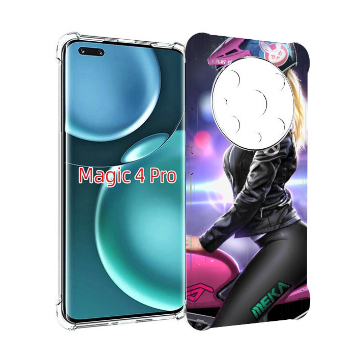 Чехол MyPads девушка на мотоцикле неон женский для Honor Magic4 Pro