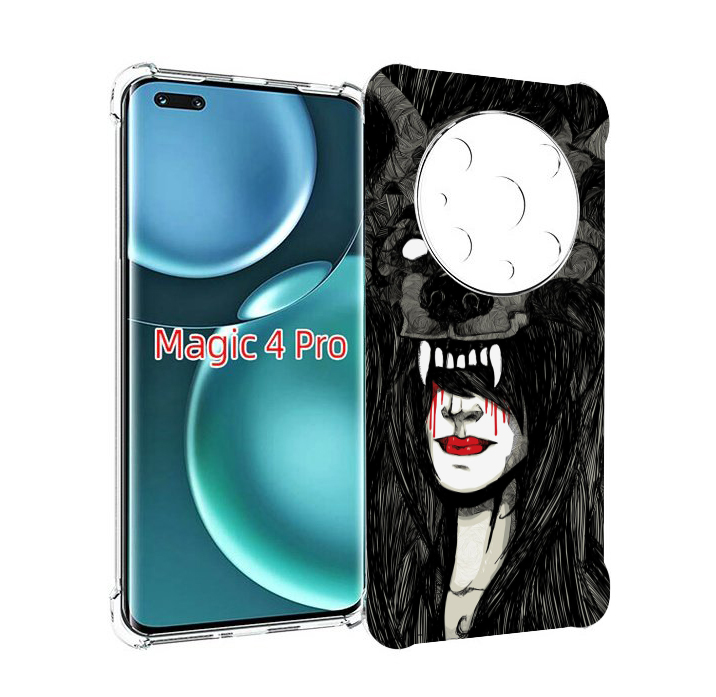 

Чехол MyPads девушка в шкуре волка женский для Honor Magic4 Pro, Прозрачный, Tocco