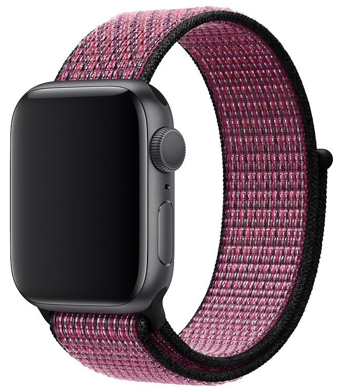 

Ремешок нейлоновый для Apple Watch 42/44мм (51), лиловый+черный, на липучке