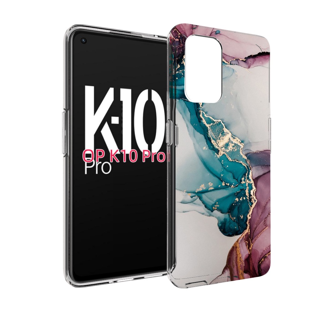 

Чехол MyPads фиолетовый синий краски для OPPO K10 Pro, Прозрачный, Tocco