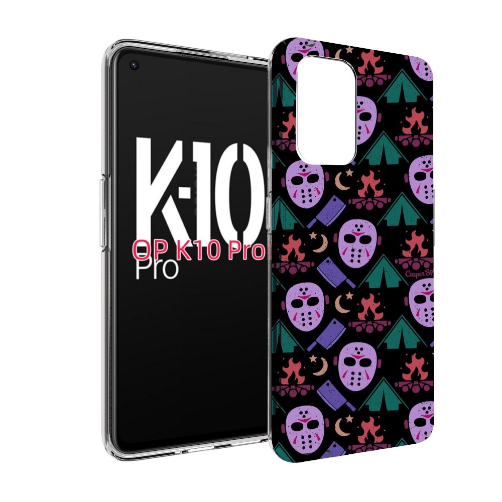 

Чехол MyPads фиолетовые маски для OPPO K10 Pro, Прозрачный, Tocco