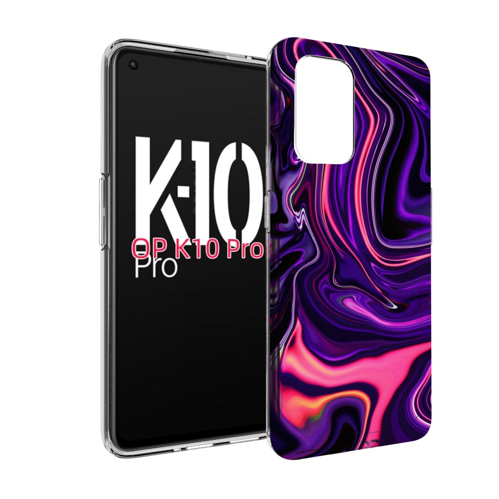 

Чехол MyPads фиолетовые краски для OPPO K10 Pro, Прозрачный, Tocco