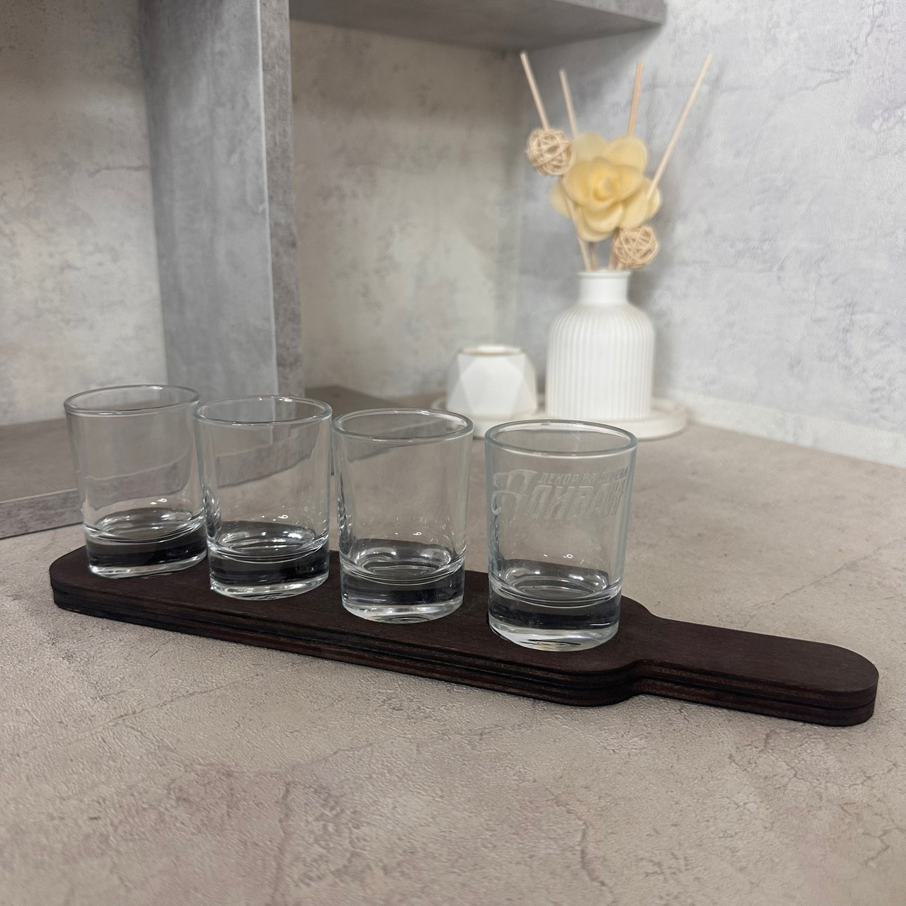 Подставка под шоты Аливан шот шотница на 4 стопкис ручкойморвенге1шт 490₽