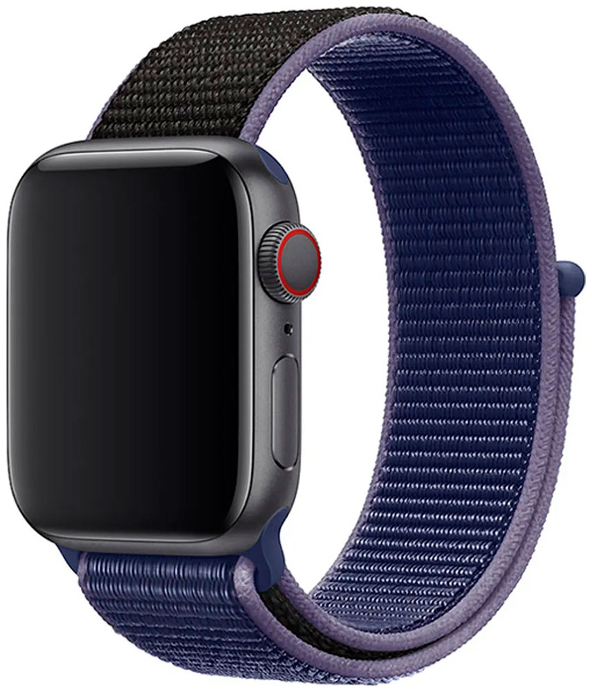 

Ремешок нейлоновый для Apple Watch 42/44мм (47), полуночно-синий, на липучке