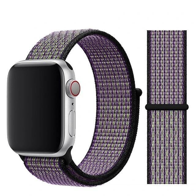 

Ремешок нейлоновый для Apple Watch 38/40мм (55), черный+красный, на липучке