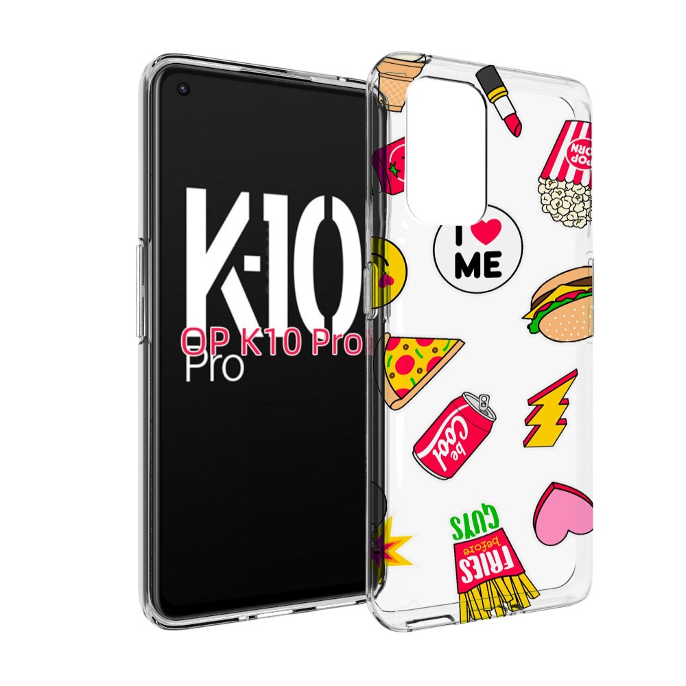 

Чехол MyPads фаст-фуд для OPPO K10 Pro, Прозрачный, Tocco