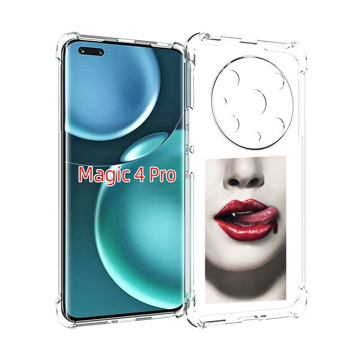 

Чехол MyPads губы-вампирши для Honor Magic4 Pro, Прозрачный, Tocco
