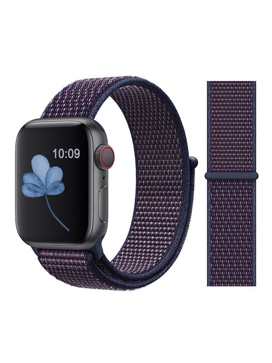 

Ремешок нейлоновый для Apple Watch 38/40мм (47), полуночно-синий, на липучке
