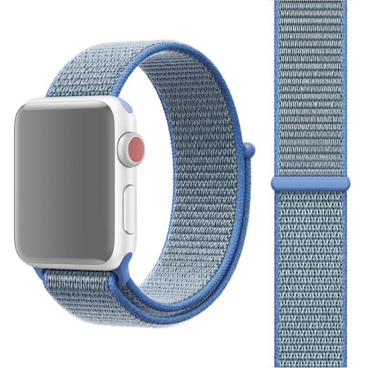 

Ремешок нейлоновый для Apple Watch 38/40мм (43), синяя хризантема, на липучке