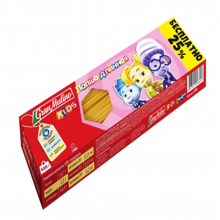 

Макароны Granmulino Kids Лапша длинная, 400 г