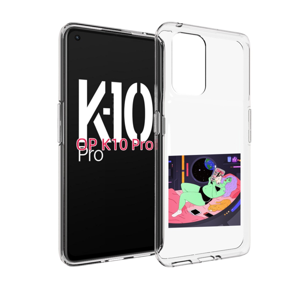 

Чехол MyPads трехглазая девушка зеленая для OPPO K10 Pro, Прозрачный, Tocco
