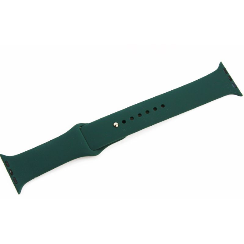 фото Ремешок силиконовый для apple watch 38/40мм (57), сосновый зеленый, на кнопке nobrand