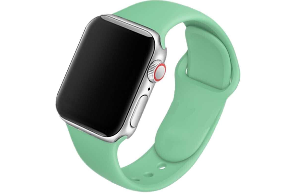 фото Ремешок силиконовый для apple watch 42/44мм (57), сосновый зеленый, на кнопке nobrand