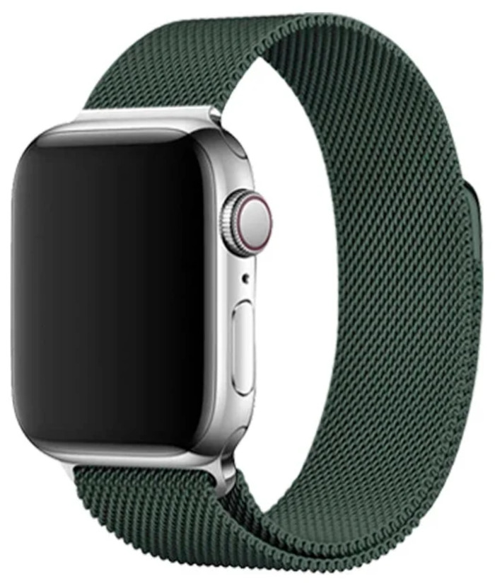 

Ремешок миланcкий из нержавеющей стали для Apple Watch 38/40мм (25), хаки, на маг