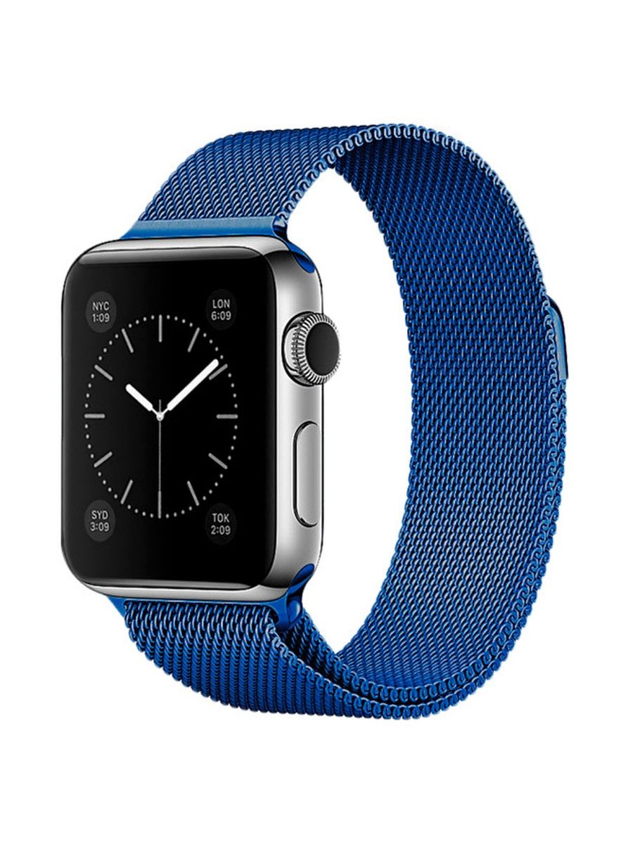 

Ремешок миланcкий из нержавеющей стали для Apple Watch 42/44мм (22), лазурный, на