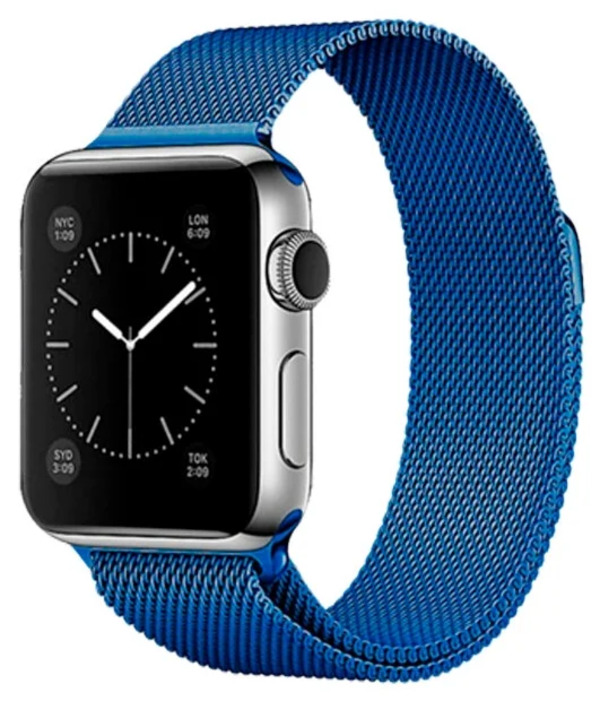 

Ремешок миланcкий из нержавеющей стали для Apple Watch 38/40мм (22), лазурный, на