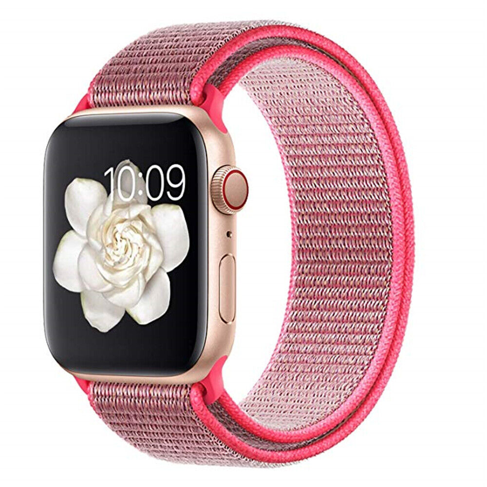 

Ремешок нейлоновый для Apple Watch 42/44мм (9), светло-розовый, на липучке