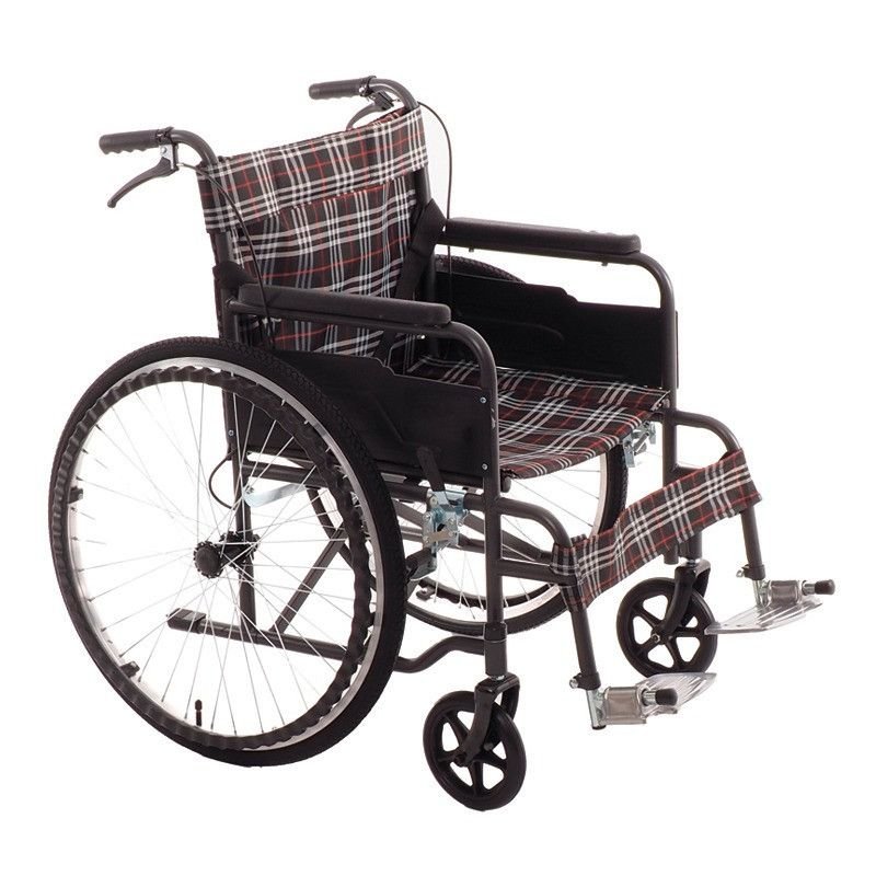 Кресло-коляска механическая MK-300 (FS868) пневмо колеса, с тормозами для сопровождающего