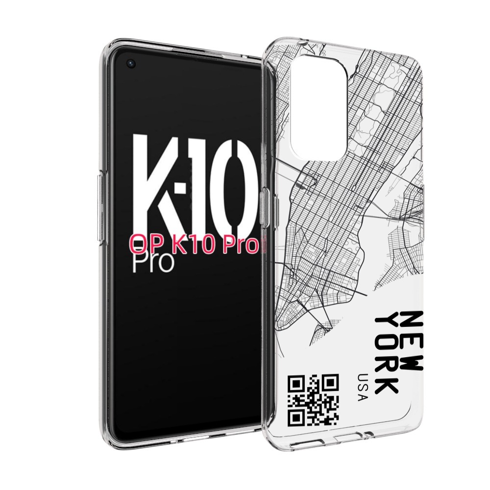 

Чехол MyPads схема-нью-йорк для OPPO K10 Pro, Прозрачный, Tocco