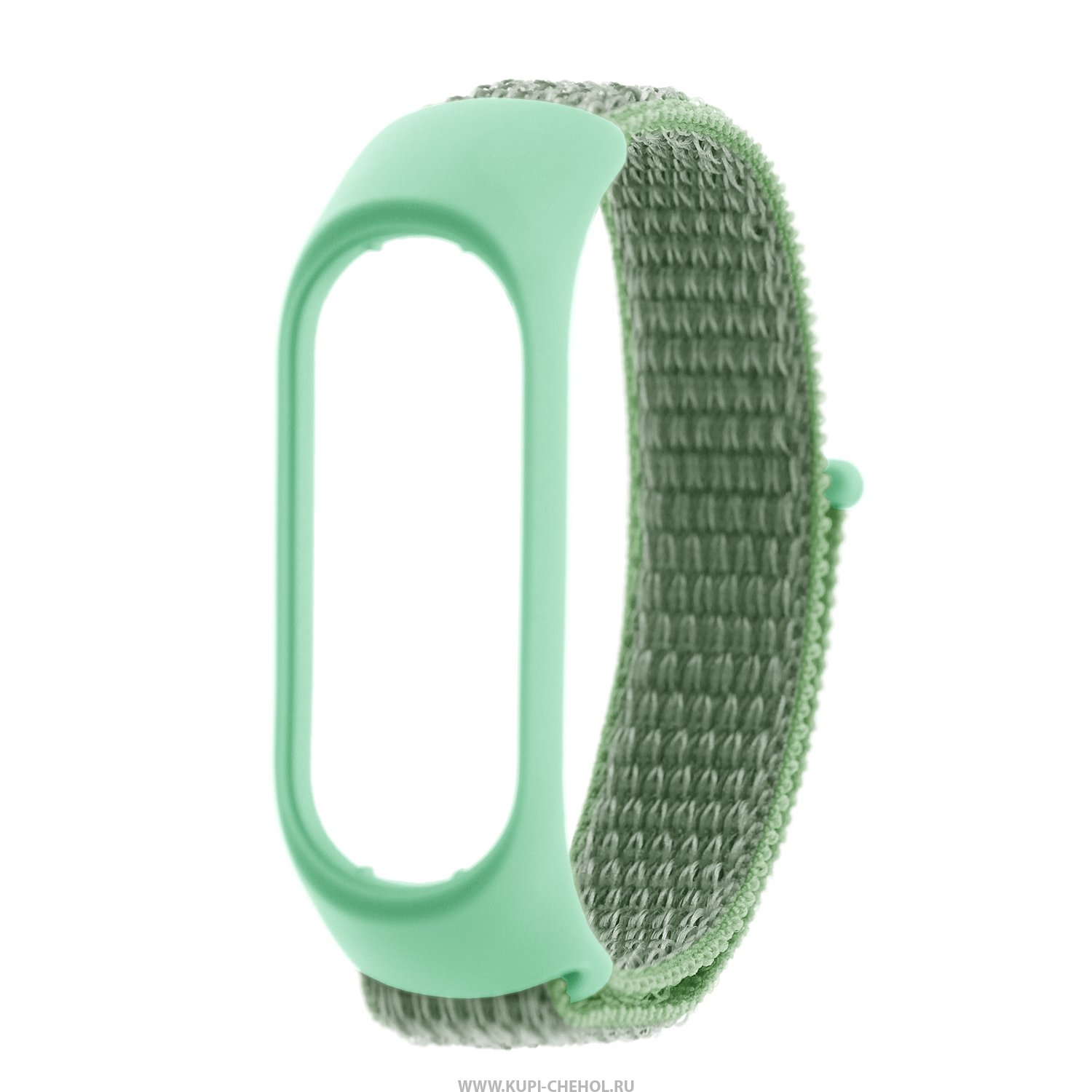 

Ремешок нейлоновый для Xiaomi Mi Band 3/4/5 (8), бирюзовый, на липучке