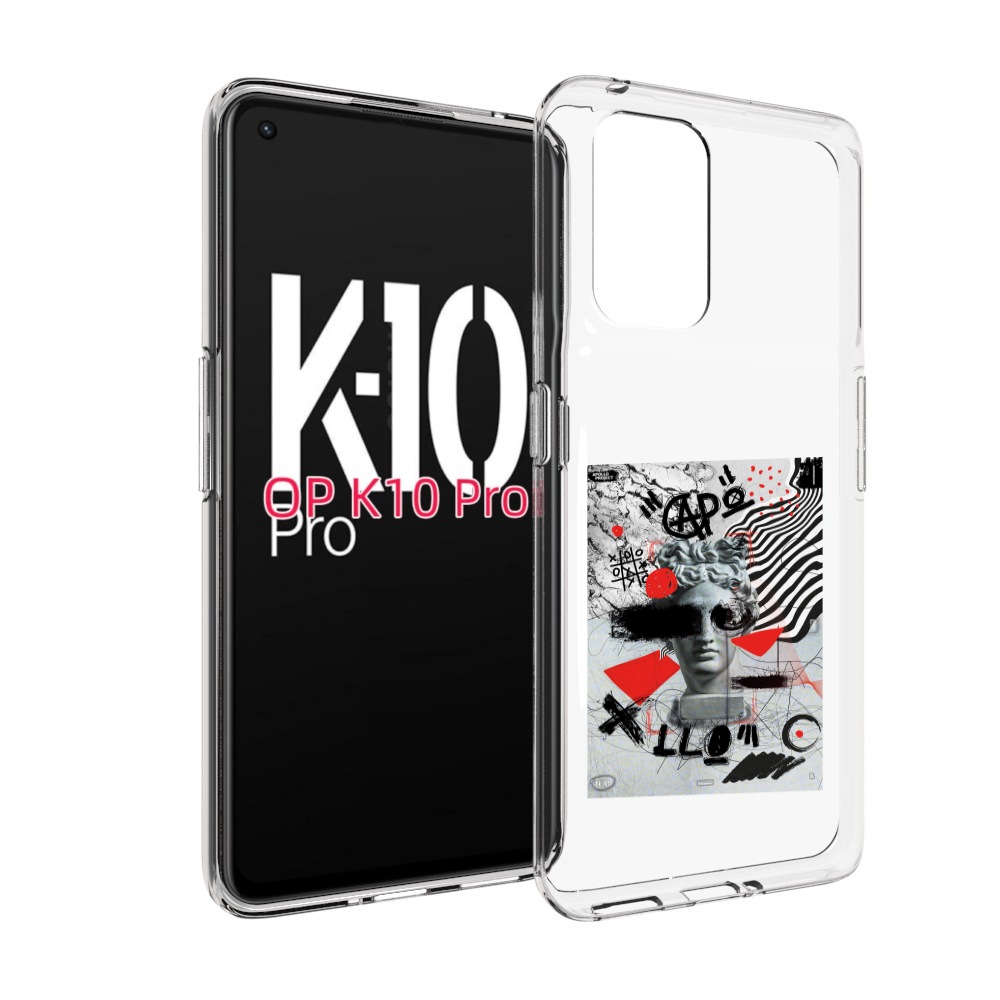 

Чехол MyPads стрит арт статуя для OPPO K10 Pro, Прозрачный, Tocco