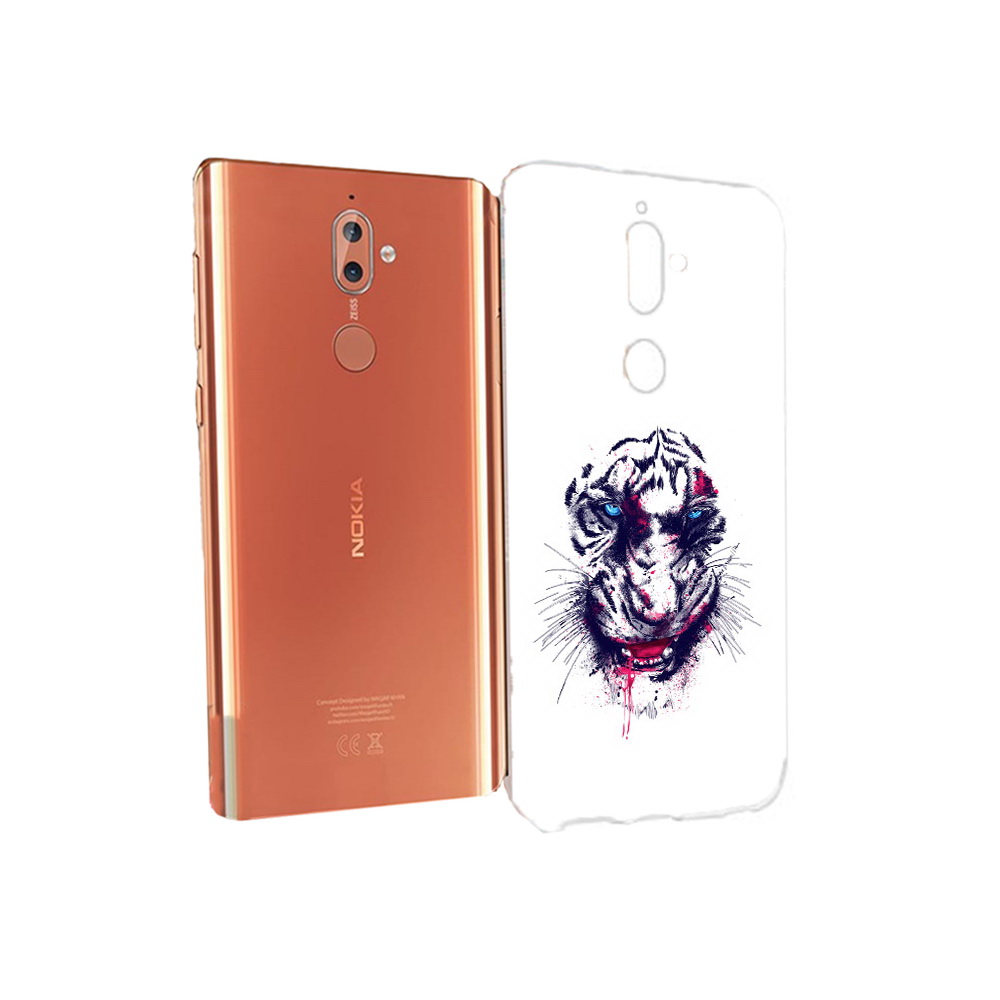 

Чехол MyPads Tocco для Nokia 9 безумный тигр (PT126479.94.228), Прозрачный, Tocco