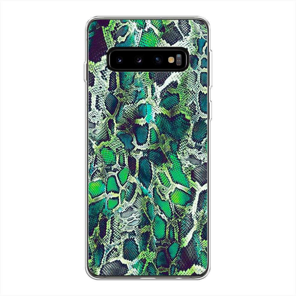 

Чехол Awog на Samsung Galaxy S10 Plus "Зеленая кожа змеи", Разноцветный, 27150-3