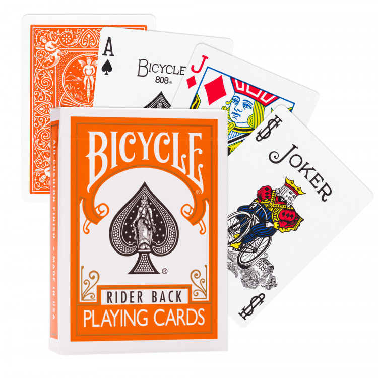 фото Игральные карты bicycle standard rider back orange, оранжевые