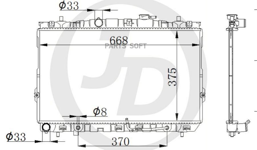 Радиатор Двигателя A/T Just Drive арт. JPR0010