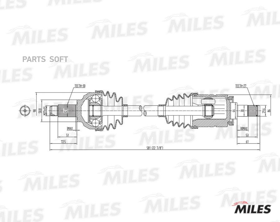 

Привод В Сборе Левый Bmw E46 2.5-3.0 00-05 (Gkn 304620) Gc01018 Miles арт. GC01018