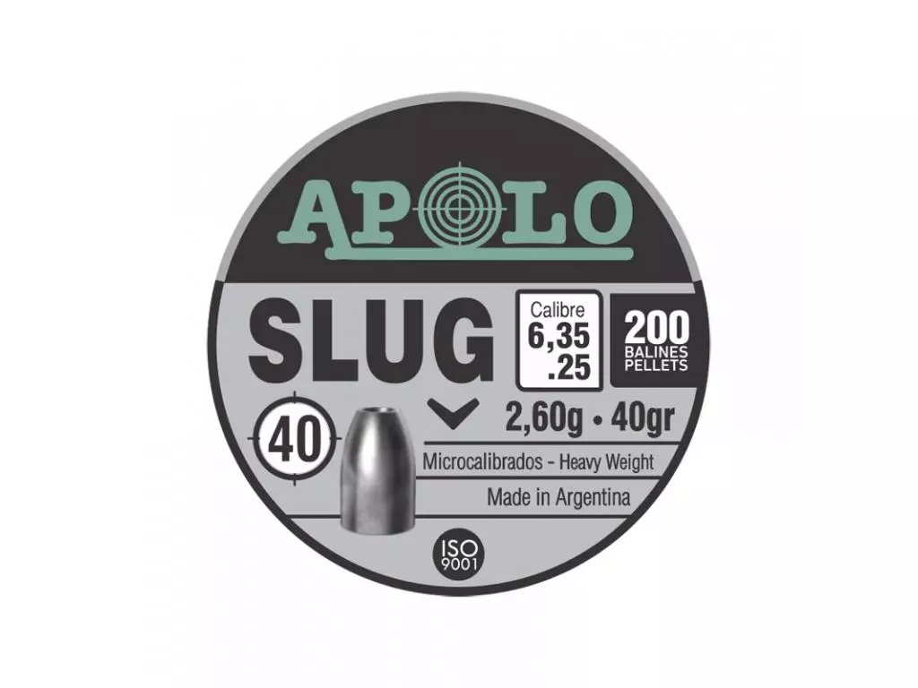 Пули пневматические Apolo Slug 6,35 мм 2,6 грамма 200 штук