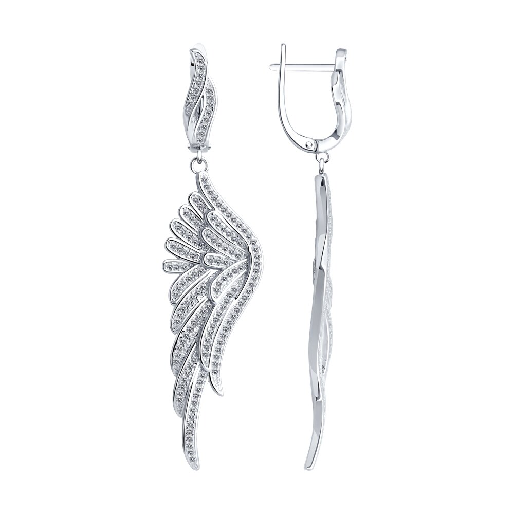 

Серьги подвески из серебра SOKOLOV 94026290-91, фианит, 94026290-91