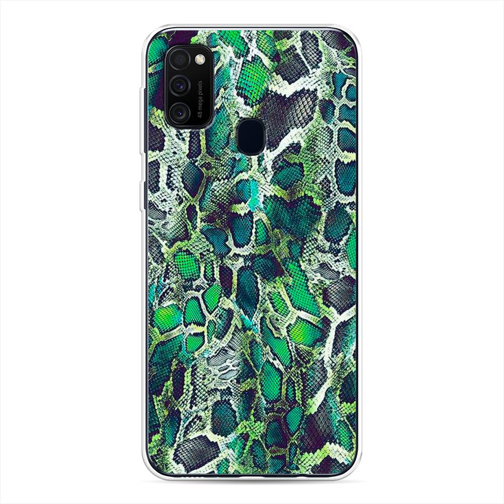

Чехол Awog на Samsung Galaxy M30s/M21 "Зеленая кожа змеи", Разноцветный, 29850-3