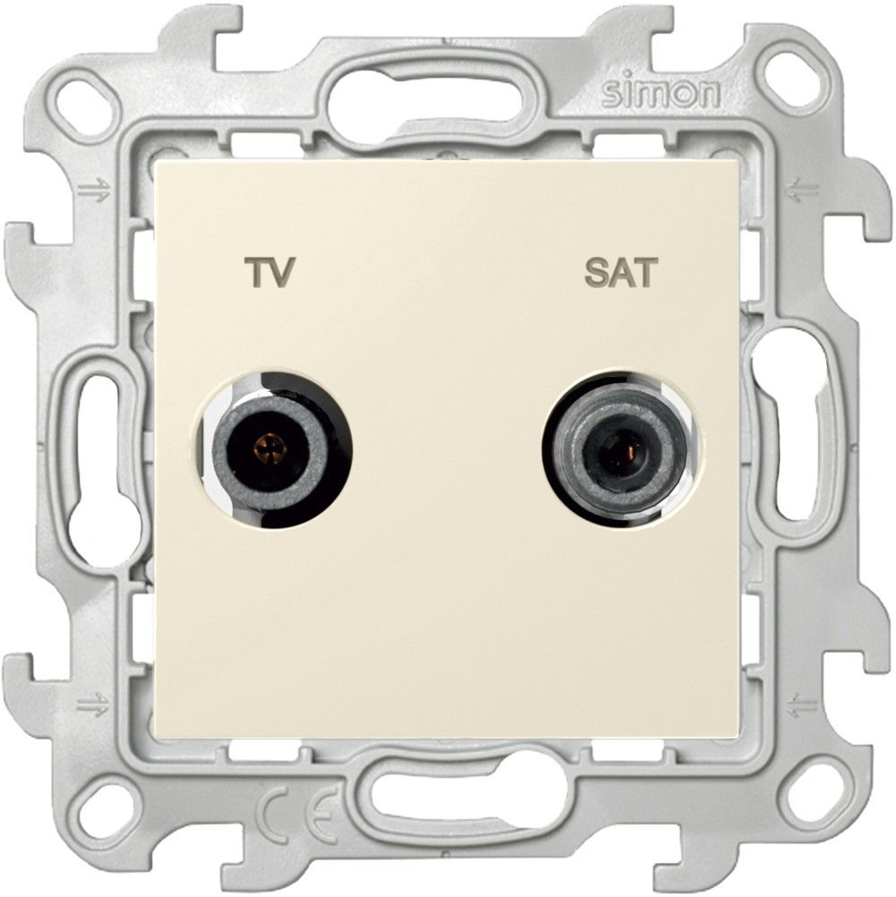 

Simon 24 Слоновая кость Розетка TV-SAT оконечная 2410486-031, Слоновая кость TV-SAT оконечная