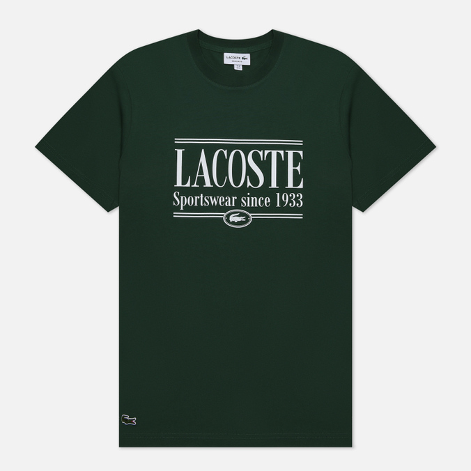 Мужская футболка Lacoste Sportswear Regular Fit зелёный, Размер XXL
