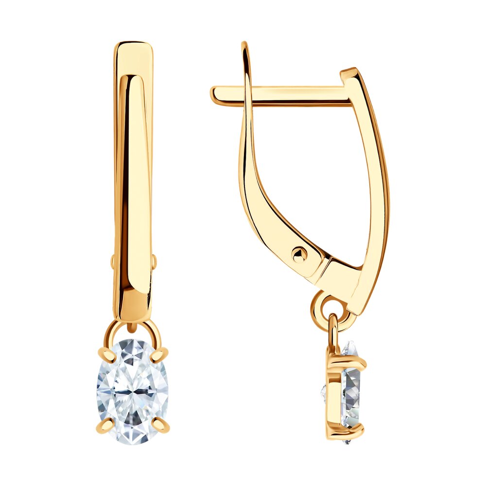 

Серьги подвески из золота SOKOLOV 0200571, фианит, 0200571