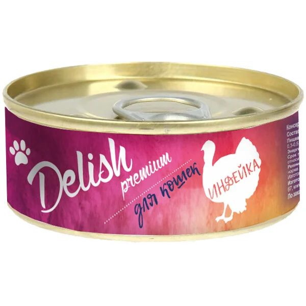 фото Влажный корм для кошек delish premium, индейка, 24шт, 100г