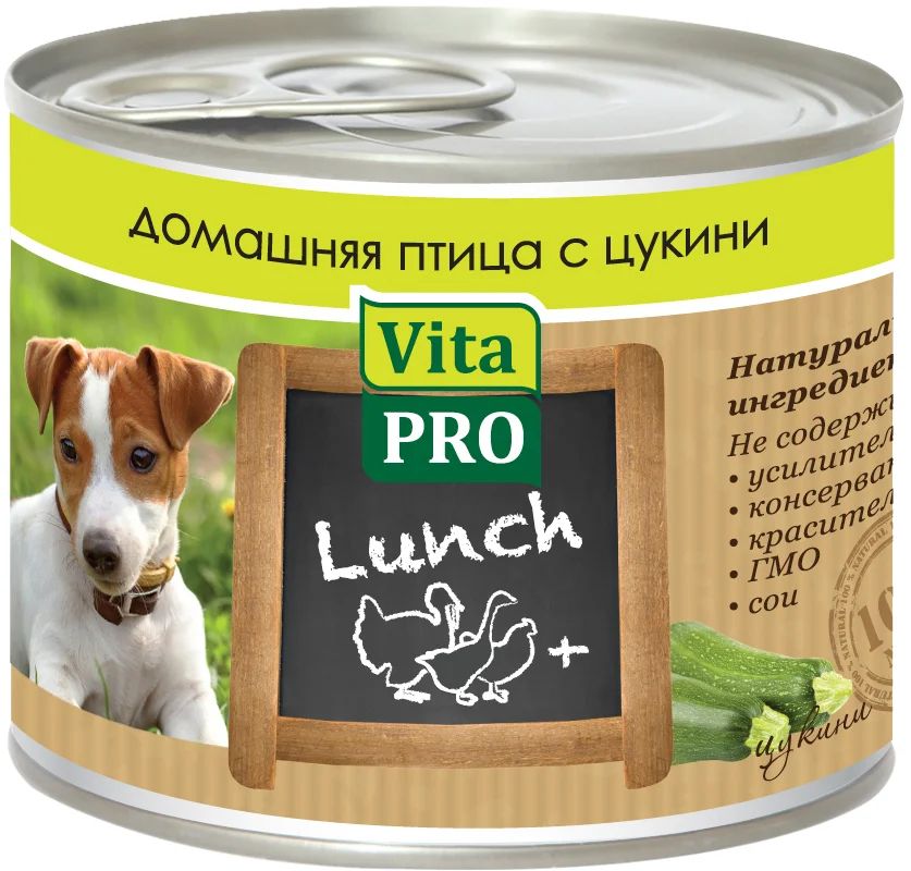 фото Влажный корм для собак vitapro lunch, домашняя птица, 6шт, 200г