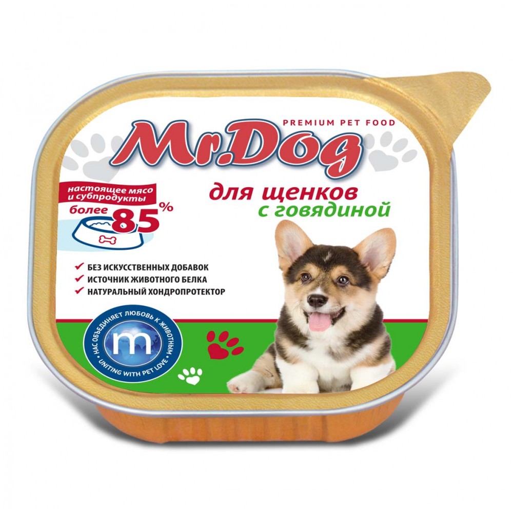 Консервы для собак mr. Dog, говядина, 10шт по 300г