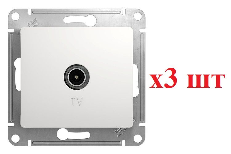 

Systeme Electric Glossa Бел Розетка TV оконечная 1DB GSL000191 (3шт), Белый, Glossa TV