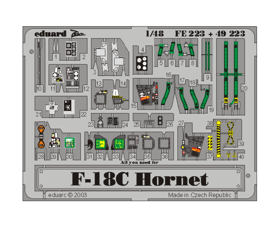 

FE223 Eduard 1/48 Цветное фототравление для F-18C