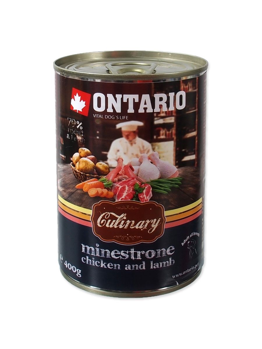 фото Влажный корм для собак ontario culinary, курица, ягненок, 6шт, 400г